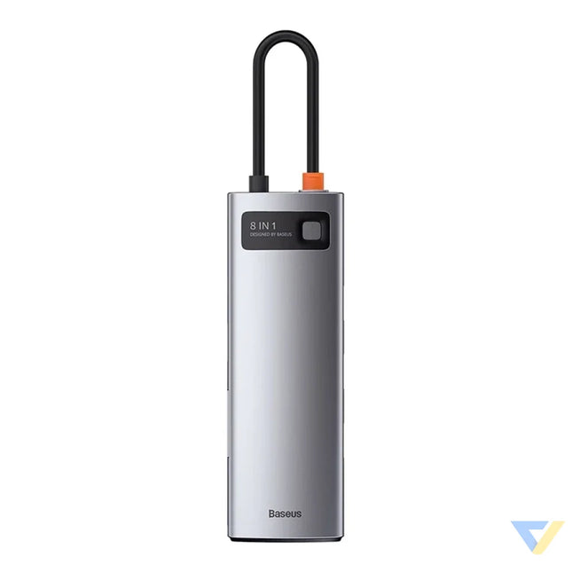 Hub 8in1 Baseus Metal Gleam Series USB C to 3x USB 3.0 + HDMI + USB C PD + Ethernet RJ45 + microSD/SD Hubs