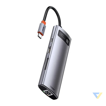 Hub 8in1 Baseus Metal Gleam Series USB C to 3x USB 3.0 + HDMI + USB C PD + Ethernet RJ45 + microSD/SD Hubs