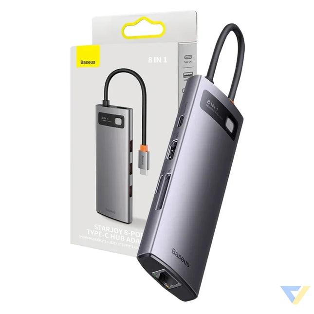 Hub 8in1 Baseus StarJoy Series USB C to 3x USB 3.1 + HDMI + USB C PD + RJ45 + microSD/SD Hubs