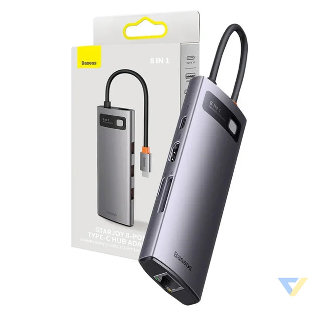 Hub 8in1 Baseus StarJoy Series USB C to 3x USB 3.1 + HDMI + USB C PD + RJ45 + microSD/SD Hubs