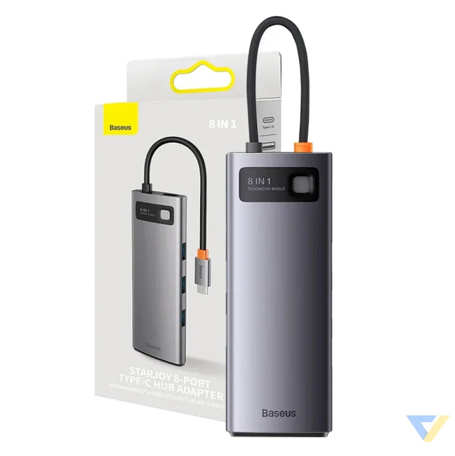 Hub 8w1 Baseus StarJoy Metal Glam Series USB C do HDMI + 3 x USB 3.0 + USB C PD + RJ45 + SD/TF Hubs