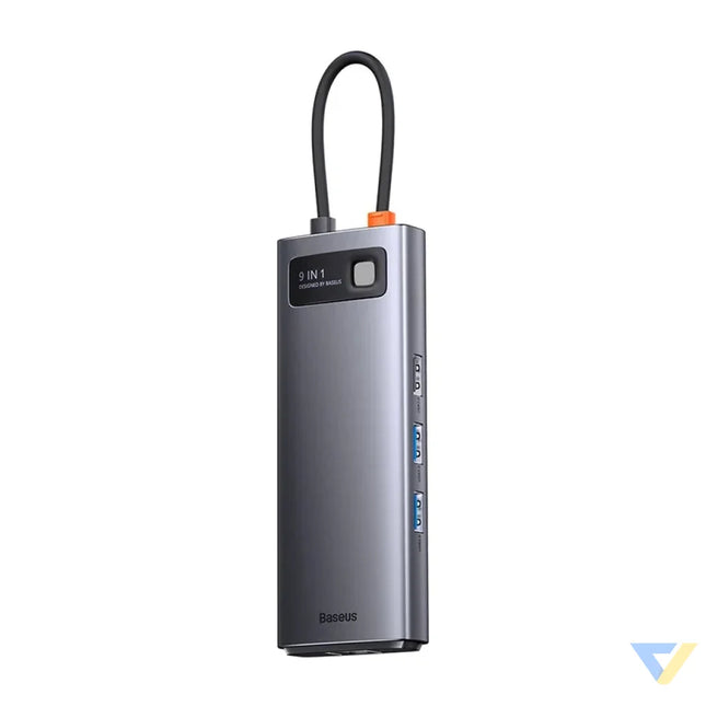 Hub 9in1 Baseus Metal Gleam Series USB C to 2x USB 3.0 + 2x HDMI + USB 2.0 + USB C PD + Ethernet RJ45 + microSD/SD Hubs