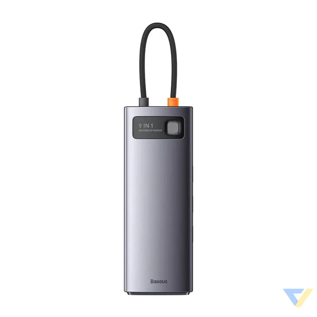 Hub 9in1 Baseus Metal Gleam Series USB C to 2x USB 3.0 + 2x HDMI + USB 2.0 + USB C PD + Ethernet RJ45 + microSD/SD Hubs