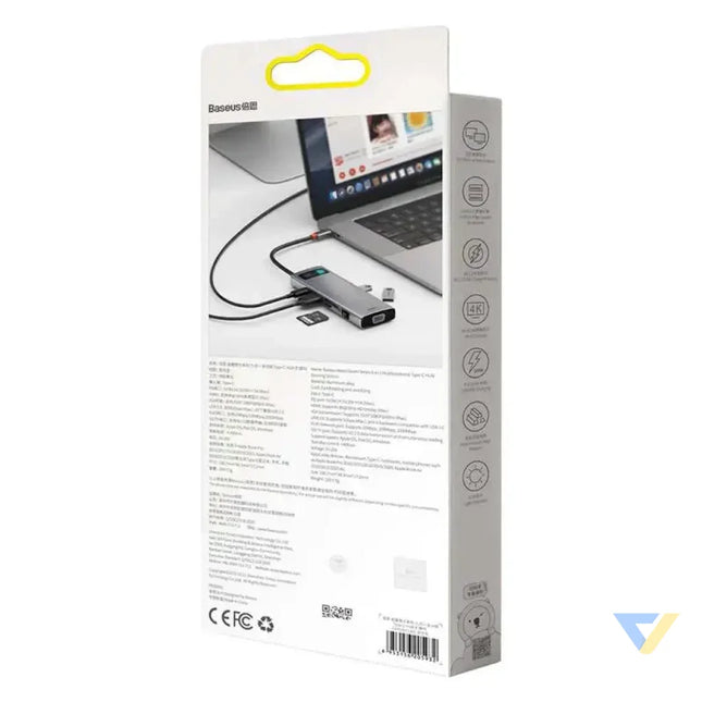Hub 9in1 Baseus Metal Gleam Series USB C to 3x USB 3.0 + HDMI + USB C PD + Ethernet RJ45 + microSD/SD + VGA Hubs