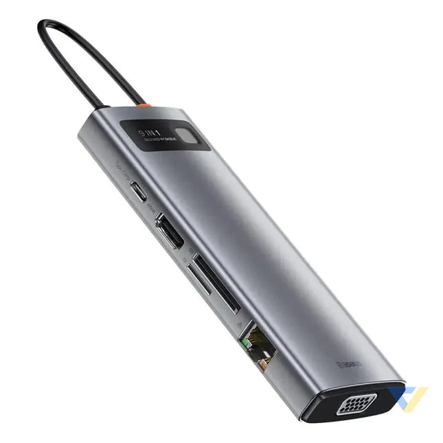 Hub 9in1 Baseus Metal Gleam Series USB C to 3x USB 3.0 + HDMI + USB C PD + Ethernet RJ45 + microSD/SD + VGA Hubs