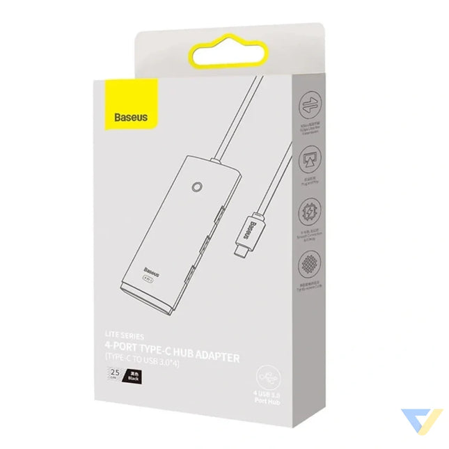 HUB Adapter 4 Port USB C Baseus OS Lite 25cm (Black) Hubs