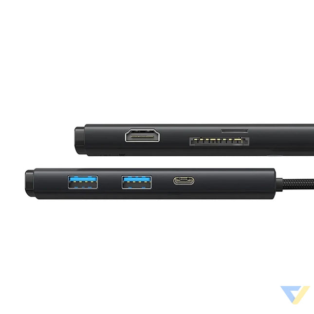 Hub Baseus OS Lite 6 Port (Type C to HDMI + USB3.0*2 + PD + SD/TF) (black Hubs