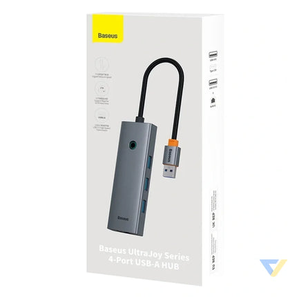 Hub Baseus UltraJoy Series Lite 4 Port (USB to USB 3.0*3 + RJ45*1 + USB C 5V) (gray) Hubs