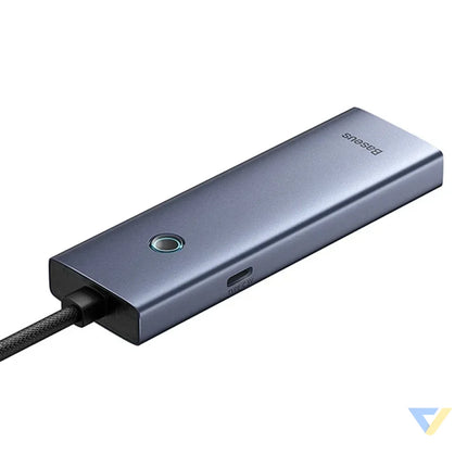 Hub Baseus UltraJoy Series Lite 4 Port (USB to USB 3.0*3 + RJ45*1 + USB C 5V) (gray) Hubs