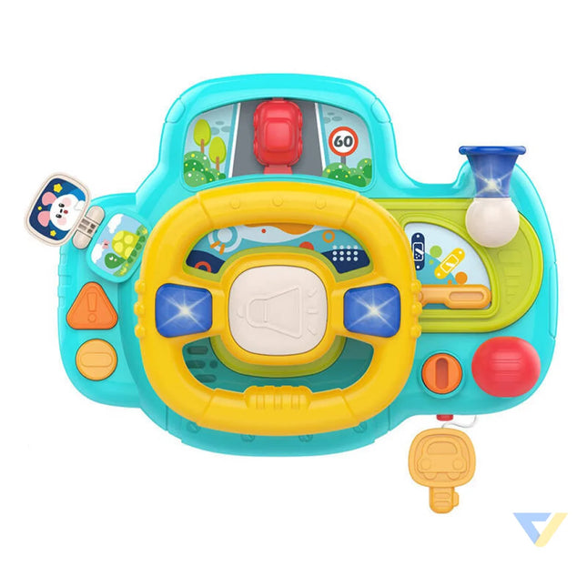 Interactive steering wheel for children (blue) Huanger HE0541 Educational and interactive
