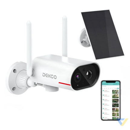IP Outdoor WiFi camera with solar panel DEKCO DC8L 3MP IP cameras