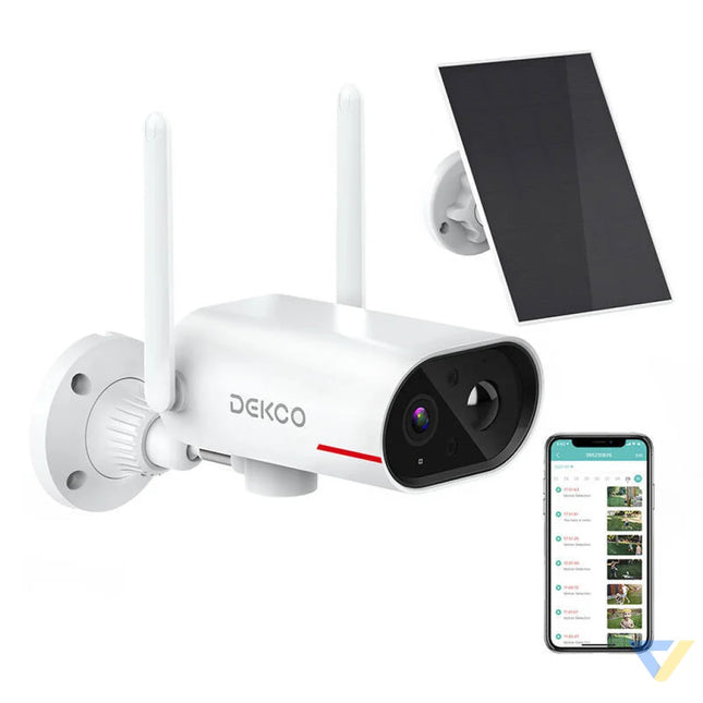 IP Outdoor WiFi camera with solar panel DEKCO DC8L 3MP IP cameras