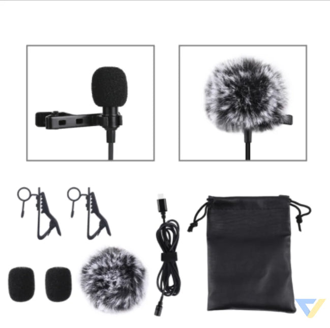 Jack Puluz tie microphone with clip PU425 1.5m USB C Lavalier