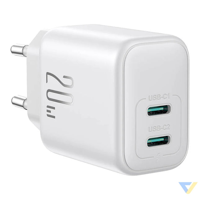 Joyroom JR TCF12 Dual Port (2C) 20W Power Charger (white) mains chargers