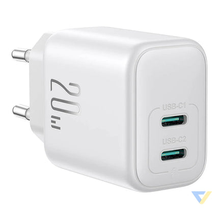 Joyroom JR TCF12 Dual Port (2C) 20W Power Charger (white) mains chargers