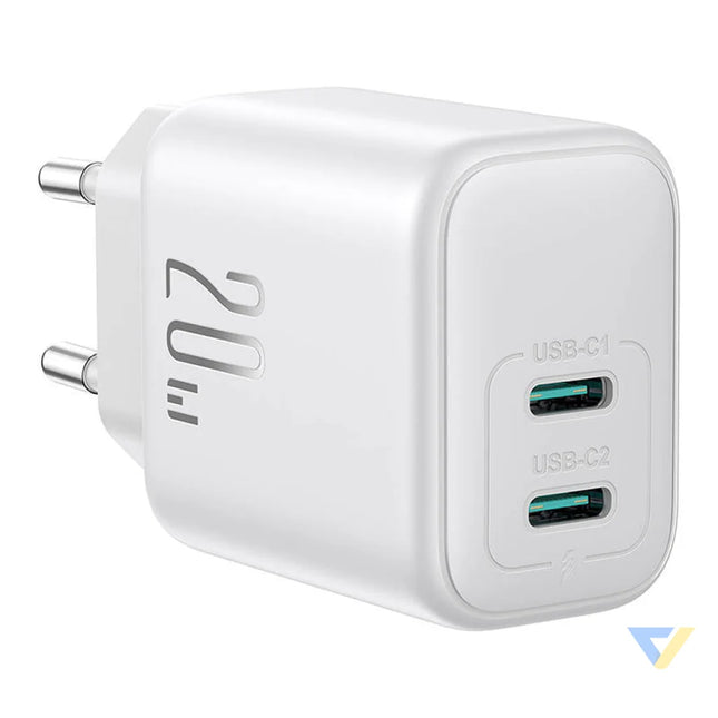 Joyroom JR TCF12 Dual Port (2C) 20W Power Charger (white) mains chargers