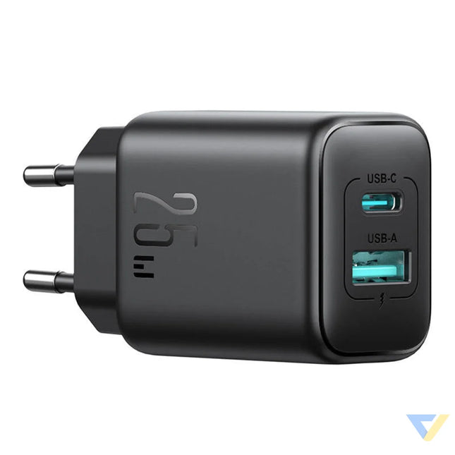 Joyroom JR TCF13 Dual Port (A + C) 25W Power Charger (black) mains chargers