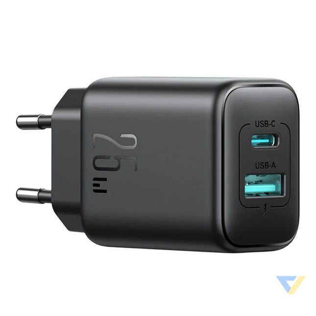 Joyroom JR TCF13 Dual Port (A + C) 25W Power Charger (black) mains chargers