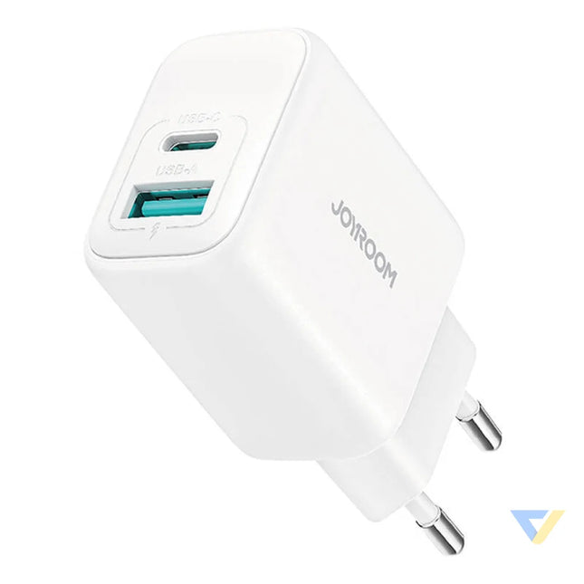 Joyroom JR TCF21 Dual Port (A + C) Power Charger (white) mains chargers