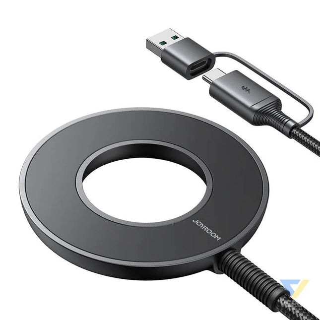 Joyroom JR WQM03 magnetic charger USB + USB C 1.2m (black) Wireless chargers