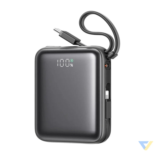 Joyroom Mini PowerBank JR PBF27 22.5W with dual cable 10000mAh (black) Powerbanks