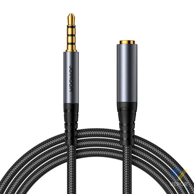 Joyroom SY A09 AUX extension cable 3.5mm mini jack female to 3.5mm mini jack male braided 1.2m (black) Audio cables