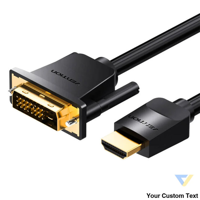 Kabel HDMI do DVI (24 + 1) Vention ABFBF 1m 4K 60Hz/ 1080P 60Hz (Czarny) Video cables