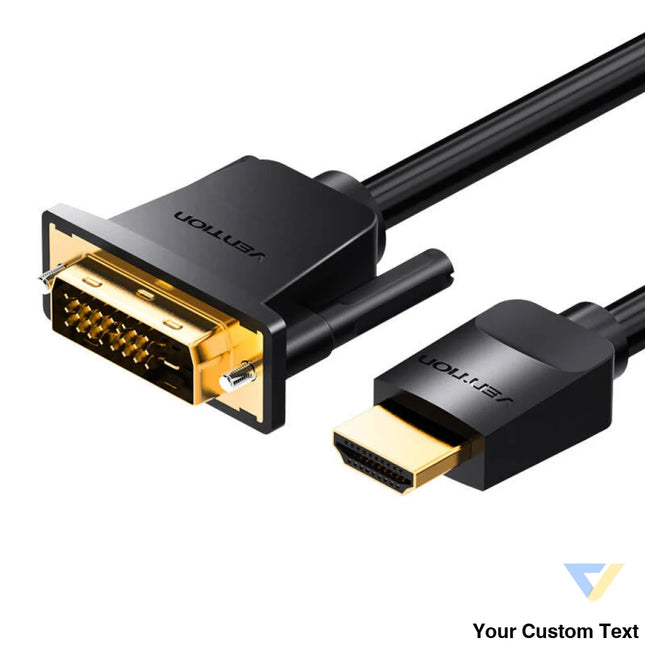 Kabel HDMI do DVI (24 + 1) Vention ABFBI 3m 4K 60Hz/ 1080P 60Hz (Czarny) Video cables