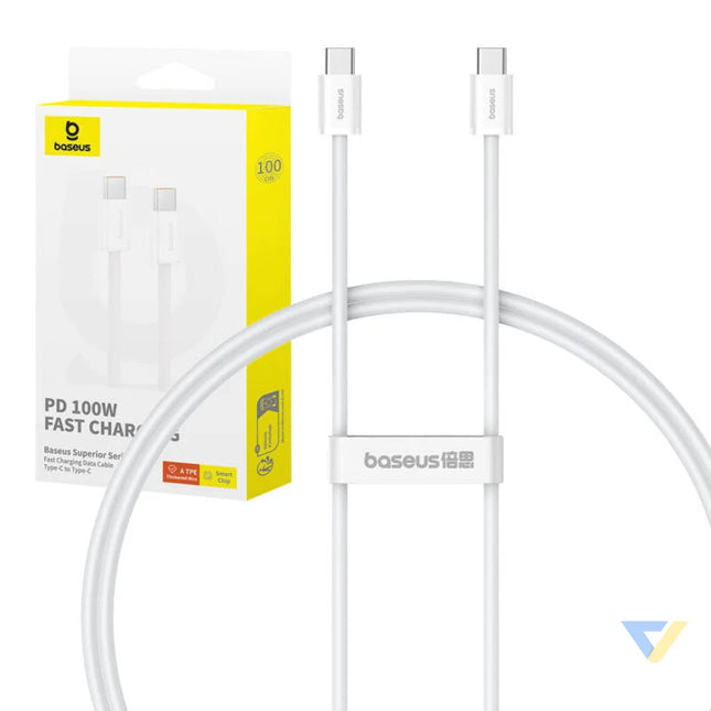 Kabel szybkiego ładowania USB C do USB C Baseus Superior 2 100W 1m (biały) USB C to USB C