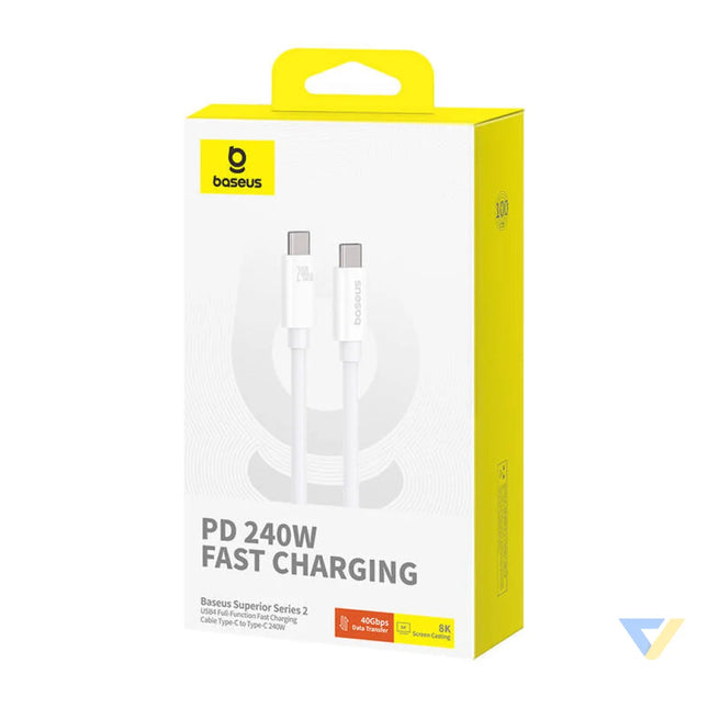 Kabel USB C do USB C Baseus Superior USB4 240W 1m (biały) USB C to USB C