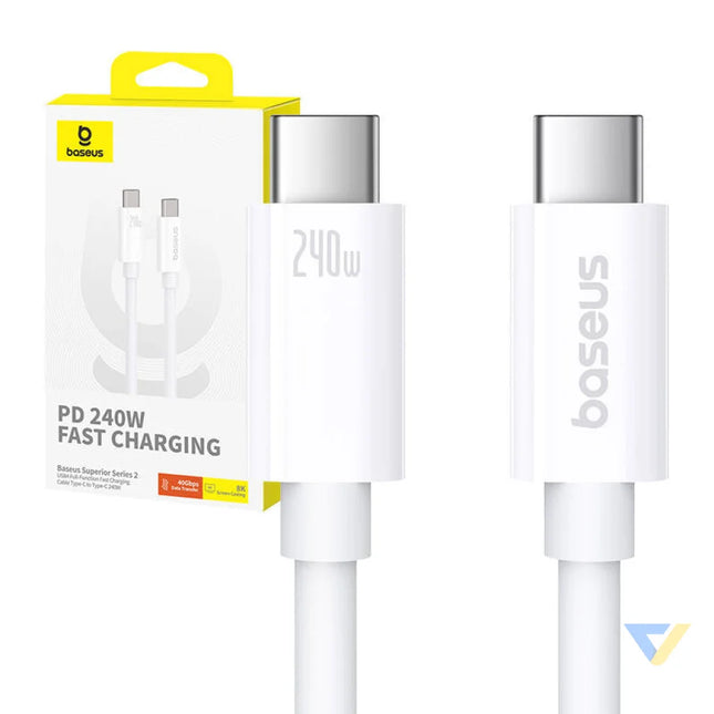 Kabel USB C do USB C Baseus Superior USB4 240W 1m (biały) USB C to USB C
