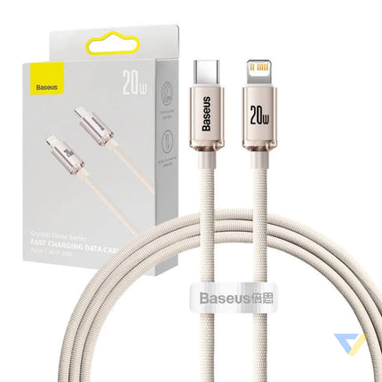 Kabel USB C do iP Baseus Crystal Shine 20W 1.2m (różowy) USB C to Lightning