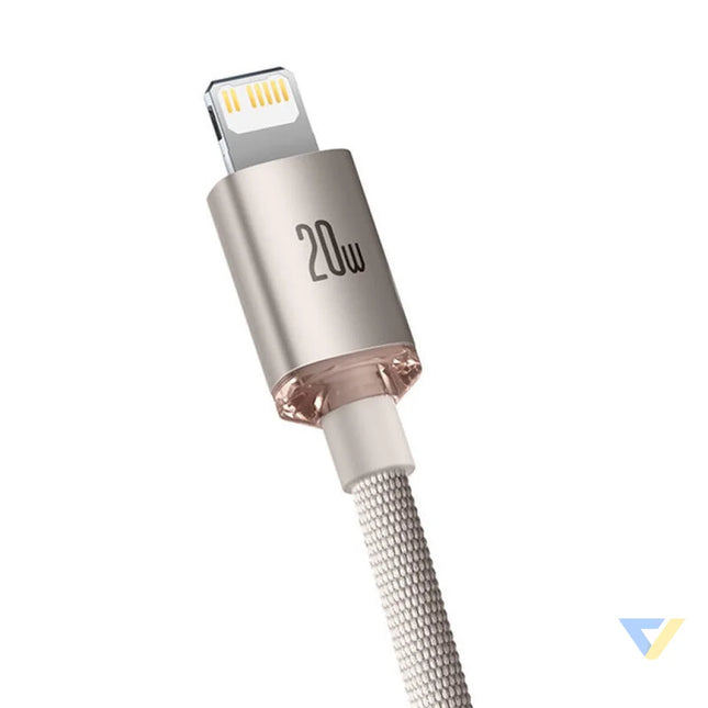 Kabel USB C do iP Baseus Crystal Shine 20W 1.2m (różowy) USB C to Lightning