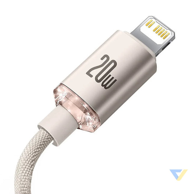 Kabel USB C do iP Baseus Crystal Shine 20W 1.2m (różowy) USB C to Lightning
