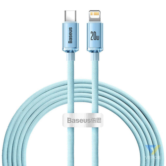 Kabel USB C do iP Baseus Crystal Shine 20W 2m (niebieski) USB C to Lightning