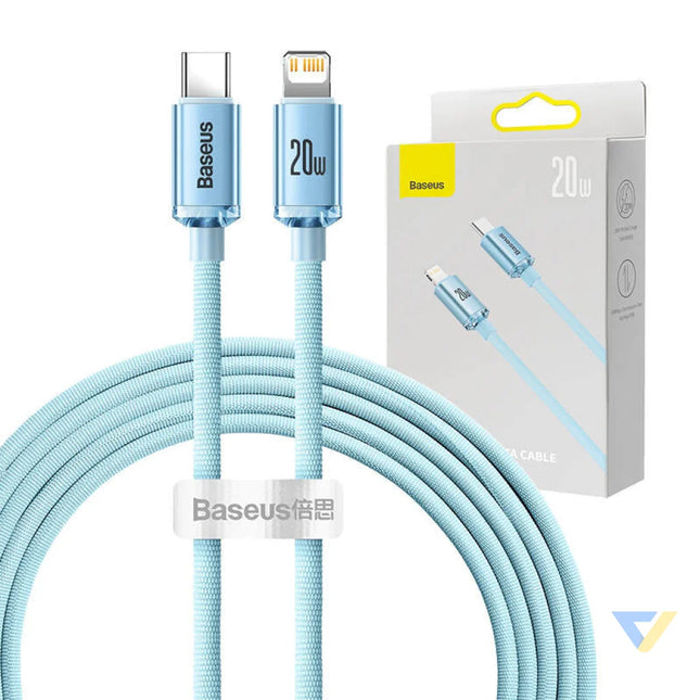 Kabel USB C do iP Baseus Crystal Shine 20W 2m (niebieski) USB C to Lightning
