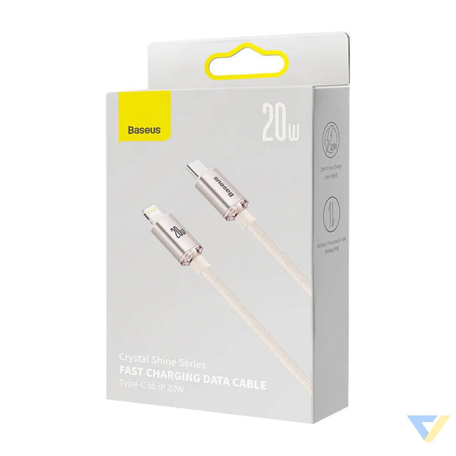 Kabel USB C do iP Baseus Crystal Shine 20W 2m (różowy) USB C to Lightning