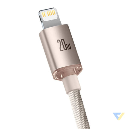 Kabel USB C do iP Baseus Crystal Shine 20W 2m (różowy) USB C to Lightning
