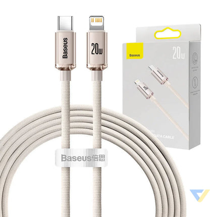 Kabel USB C do iP Baseus Crystal Shine 20W 2m (różowy) USB C to Lightning