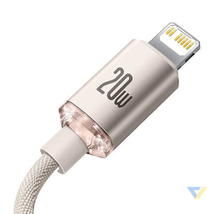 Kabel USB C do iP Baseus Crystal Shine 20W 2m (różowy) USB C to Lightning