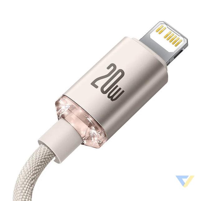 Kabel USB C do iP Baseus Crystal Shine 20W 2m (różowy) USB C to Lightning