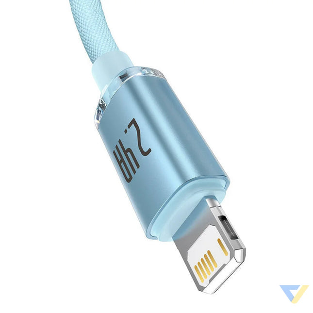 Kabel USB do iP Baseus Crystal Shine 2.4A 1.2m (niebieski) USB C to Lightning