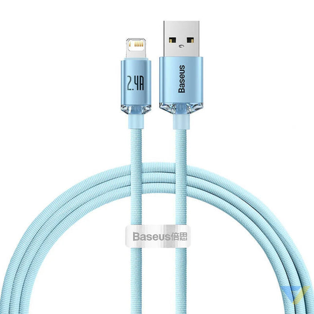 Kabel USB do iP Baseus Crystal Shine 2.4A 1.2m (niebieski) USB C to Lightning