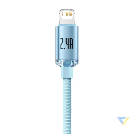 Kabel USB do iP Baseus Crystal Shine 2.4A 1.2m (niebieski) USB C to Lightning