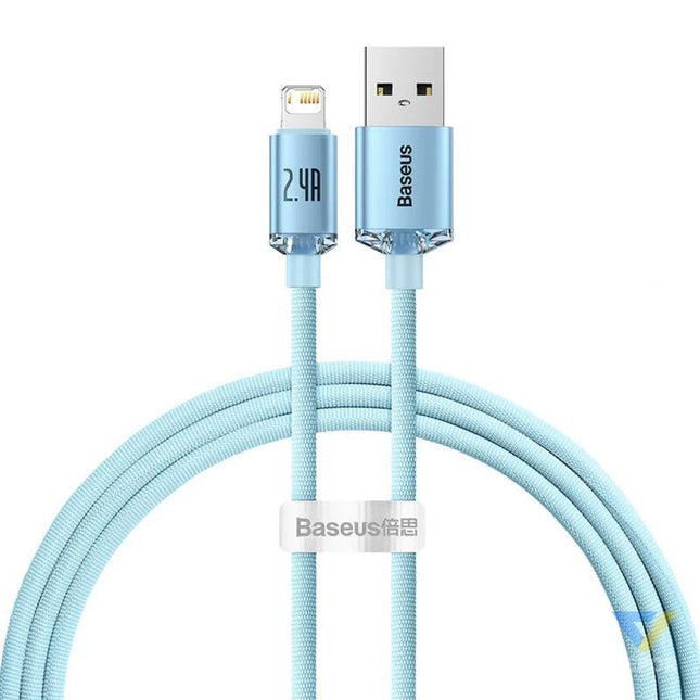 Kabel USB do iP Baseus Crystal Shine 2.4A 1.2m (niebieski) USB C to Lightning