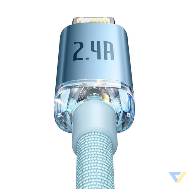 Kabel USB do iP Baseus Crystal Shine 2.4A 1.2m (niebieski) USB C to Lightning