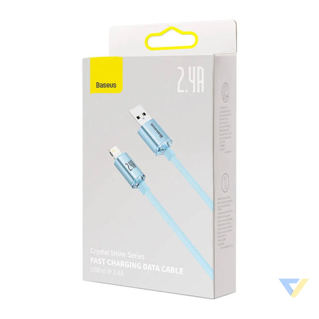 Kabel USB do iP Baseus Crystal Shine 2.4A 1.2m (niebieski) USB C to Lightning