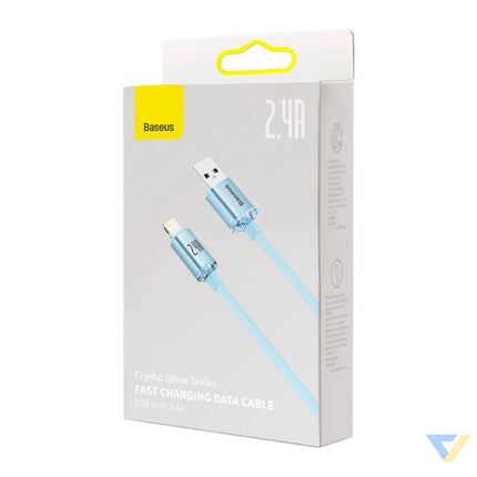 Kabel USB do iP Baseus Crystal Shine 2.4A 1.2m (niebieski) USB C to Lightning