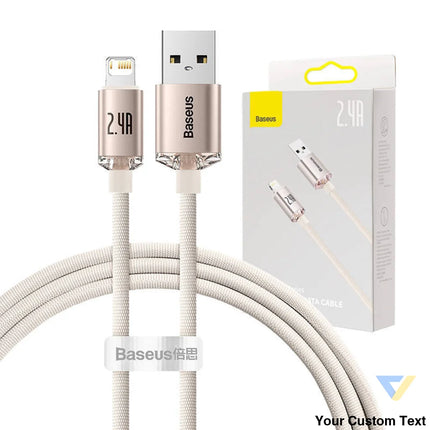 Kabel USB do iP Baseus Crystal Shine 2.4A 1.2m (różowy) USB to Lightning