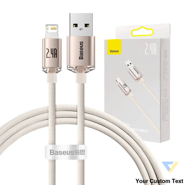 Kabel USB do iP Baseus Crystal Shine 2.4A 1.2m (różowy) USB to Lightning